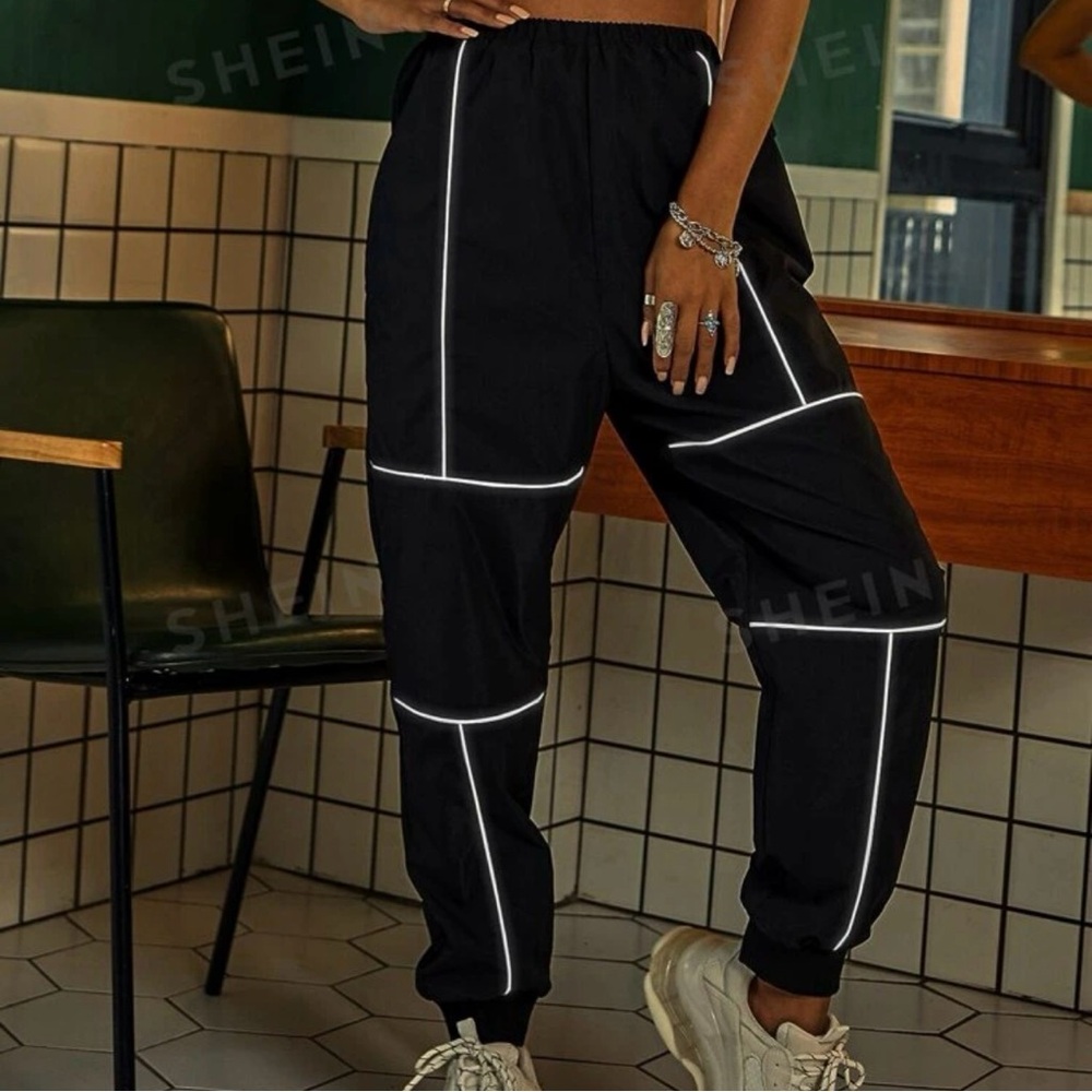 Shein Reflective Piping Pants